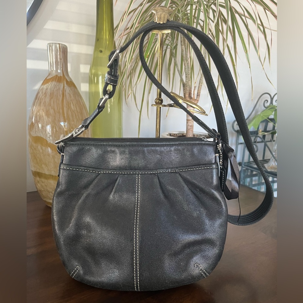 Black Leather Y2K Coach SoHo Crossbody Bag